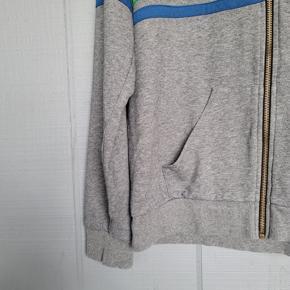 Coco + Carmen Cotton Blend Multicolor Stripes Zip-Up Hooded Sweatshirt. Size S/M - Picture 2 of 6